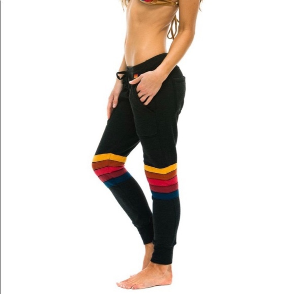 Black aviator nation sweatpants